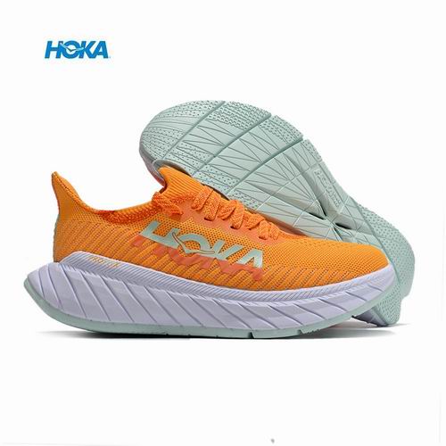 Cheap Hoka Carbon X 3 Men Women Running Shoes Orange Green -04